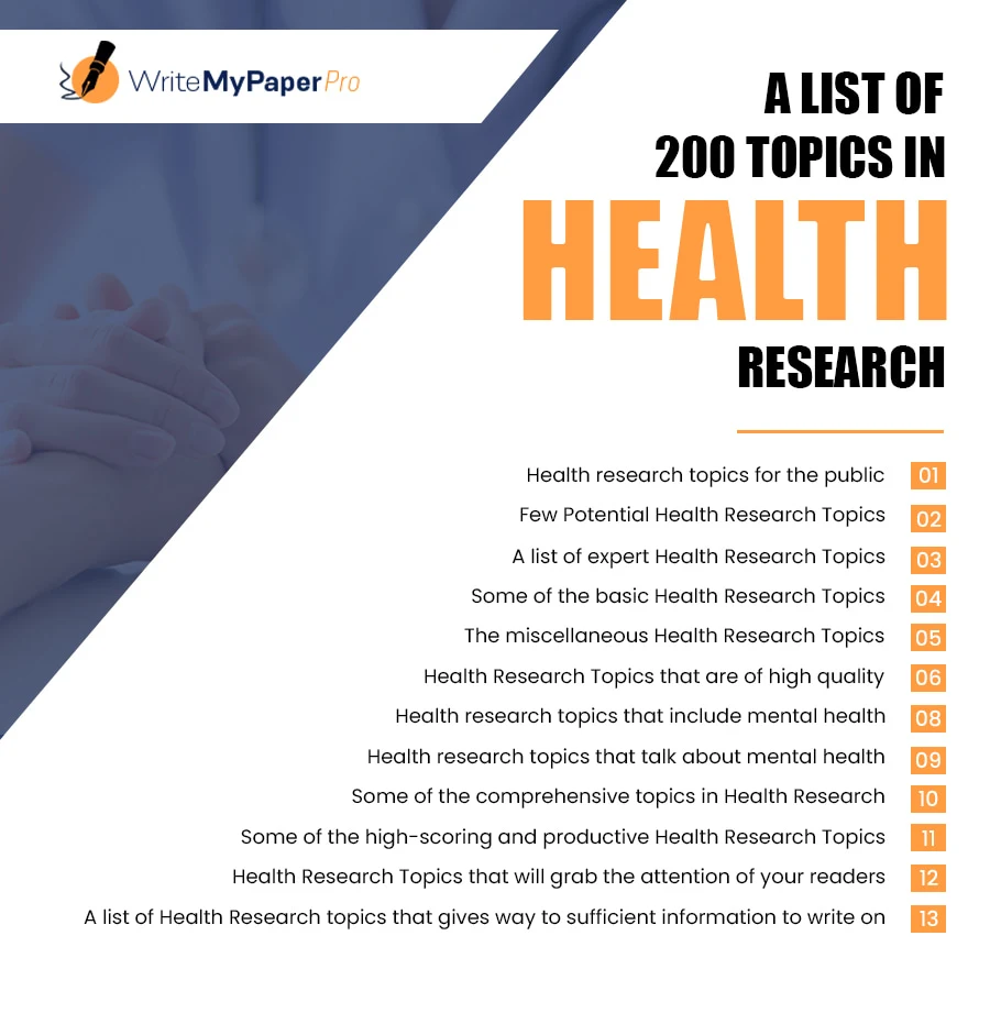 List of Health Research Topics